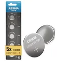 ABSINA 5X CR1616 3V Lithium Knopfzelle - Batterie CR 1616 auslaufsicher & Lange Haltbarkeit - CR1616 Batterie