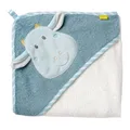 Fehn Kapuzenbadetuch Drache – Bade-Poncho aus Frottee mit Kapuze und niedlichem Drachen Motiv – saugstark & kuschelweich – für Babys und Kleinkinder ab 0+ Monaten