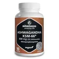 Organischer Ashwagandha KSM-66® 9000 mg (15:1) 3 Monate (90 Kapseln eine täglich) Wurzelextrakt mit 5% Withanoliden Vegan Ohne Zusatzstoffe
