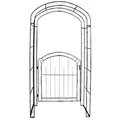 Garden Pleasure Rankbogen mit Tor MAYON Metall braun Bogen 115,0 x 215,0 cm, 1 St.