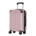 yonsly Premium Reisekoffer TSA-Schloss,YKK-Reißverschluss Hartschalen-Koffer Trolley Kabinenkoffer Rollkoffer Suitcase Handgepäck (Roségold, XL)