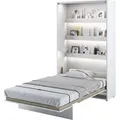 MEBLINI Schrankbett Bed Concept - Wandbett mit Lattenrost - Klappbett mit Schrank - Wandklappbett - Murphy Bed - Bettschrank - BC-02 - 120x200cm Ve... - Weiß