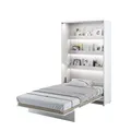 MEBLINI Schrankbett Bed Concept - Wandbett mit Lattenrost - Klappbett mit Schrank - Wandklappbett - Murphy Bed - Bettschrank - BC-02-120x200cm Vertikal - Weiß Matt