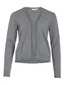 Vila Damen Viril Short L/S Knit Cardigan-noos Strickjacke, Medium Grey Melange,XS