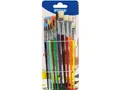 10-teiliges Schulmalpinselset mit Borstenpinsel u Aquarellpinsel versch. größen