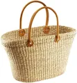 Kobolo Shopper Seegrastasche natur Ledergriffe