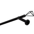 Gardinenstange schwarz 140 cm 1-läufig 19 mm aus Metall Wandbefestigung SPACE