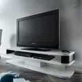 TV Board JUNIOR Lowboard weiß schwarz matt lackiert 151 cm