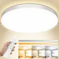 Deckenlampe LED Deckenleuchte Flach Dimmbar mit Fernbedienung, 3000K~6500K, 24W, 2000LM, IP44 Wasserfest Deckenleuchten Rund, Küchenlampe LED Lampen Decke für Schlafzimmer/Wohnzimmer/Bad/Balkon Ø28cm
