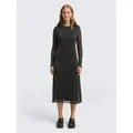 TOM TAILOR Denim Sommerkleid Kleider & Jumpsuits Midi-Meshkleid mit Glitzer-Effekt schwarz S (36)