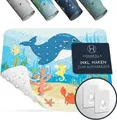 Homerella Duschmatte rutschfest Kinder - 100% BPA frei Inkl. 2 Haken zum Aufhängen 53x53cm, Antirutschmatte Dusche Baby hautintensiv & schimmelresistent, - Duscheinlage maschinenwaschbar