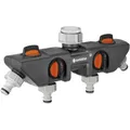 GARDENA 08194-20 GARDENA 4-Wege-Verteiler 4-Wege-Verteiler Steckkupplung, 26,44 mm (3/4) AG, 33,25 mm (1) AG mit Regulierventil