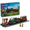 LEGO City Klassischer Dampfzug Spielzeug - STEM Modellbausatz - Set mit Bahnhof, Schienen, Führerstand Steuerung, Haltesignal und 5 Minifiguren - ...