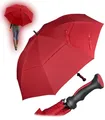 iX-brella 130 cm XXL Fiber-Golfschirm Automatik doppeltes Dach mit Ventilationsbezug - dark red