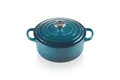 Le Creuset Signature Gusseisen-Bräter mit Deckel, Ø 20 cm, Rund, Für alle Herdarten und Induktion geeignet, Volumen: 2,4 l, 3,092 kg, Deep Teal, 21177206422430