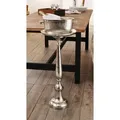 Dekosäule "Silber" aus Metall, 78cm hoch, Antik Look, XXL Kerzenständer, Metallsäule, Blumensäule, Beistelltisch, Windlichtsäule - Silber