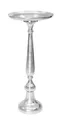 Dekoleidenschaft Dekosäule silber aus Metall, 78cm hoch, XXL Kerzenständer, Pflanzenständer, Metallsäule im Antik Look, Blumensäule, Beistelltisch, Windlichtsäule