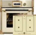 Kaiser Küchengeräte Backofen-Set Herd Set Autark Retro Pyrolyse Einbau Backofen 73L+Induktions-Kochfeld,60 cm EH 6427 ElfAD+KCT 6745 ElfAD...., mit 1-fach-Teleskopauszug