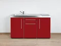 Stengel Miniküche 150cm Küchenzeile Premiumline MP150, Kühlschrank, Glaskeramik