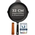 Tecor Grillpfanne Induktion - Gusseisenpfanne ungeschliffen - versch. Größen - Antihaft, Gusseisen (Cast iron pan induction) Ø 32 cm