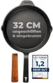 TECOR Gusseisenpfanne 32 cm – ungeschliffen, induktionstauglich & langlebig