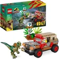 LEGO 76958 Jurassic Park Hinterhalt des Dilophosaurus, Dinosaurier Spielzeug Set mit Figur und Jeep für Kinder ab 6 Jahren - Bunt
