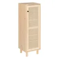 Vollholzregal mit handgefertigtem Rattan "SENSE" Großes Schrankmodul - Schmal