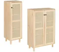 Astigarraga Kit Line Kommode Vollholzregal mit Rattan "SENSE", Kommode 1 oder 2 Türen, Highboard, inklusive Regalbeine