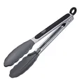Westmark Servierzange, Mit Silikonlaffen und gummierten Griffen, Länge: 21 cm, Rostfreier Edelstahl/Kunststoff/Silikon, Classic Silicone Mini, Silber/Schwarz, 16162270