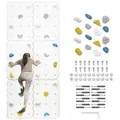 MAMOI® Indoor-Kletterwand mit Griffen, 4 Module, moderne Kletterwand für das Zimmer, weiße Holzwerkstoffplatte, Kletterset zur Montage, 100% ECO - Weiß