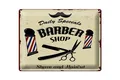 Blechschild Spruch 30x40 cm Barbershop shave and haircut Deko Schild