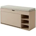 Boximo Schuhschrank, Hellgrau, Holzwerkstoff, 34x50x100 cm, Garderobe, Schuhaufbewahrung, Schuhschränke