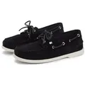 Tommy Hilfiger HILFIGER SUEDE BOAT SHOE Bootsschuh Freizeitschuh, Halbschuh, Schnürer mit modischen Durchzügen blau 38 EU