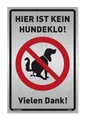 Schild Hier ist kein Hundeklo silber | stabiles Alu-Schild mit UV-Schutz 20x30cm