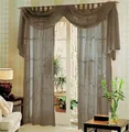 Voile komplett GARDINEN SET 3tlg., Nougat