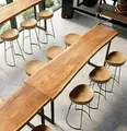 Gastronomiemöbel Restaurant Design Esstisch Biertisch Stehtisch Bareinrichtung Vollholz 120*45*105 cm