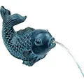Heissner Teichfigur Speier Fisch Dekor Bronze
