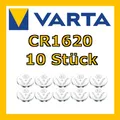 VARTA CR1620 Batterie Lithium Knopfzelle Knopfbatterie | 10 STÜCK CR1620