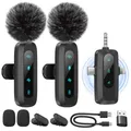 WARM BOX Kabelloses Lavalier-Mikrofon für iPhone, iPad, Android-Handy, 2er-Pack Mini-Mikrofon mit Rauschunterdrückung, Auto-Pairing und Stummschaltung und Reverb für Vlogging, Videoaufnahmen