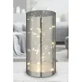 1.06 LED Lichterglas mit warmweißer Draht Lichterkette - 9x20 cm - Timer - Silber