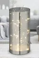 Spetebo LED Dekolicht LED Lichterglas silber mit Timer - 20 cm, 3, LED, warmweiß, inkl. Timer Funktion