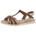 TOM TAILOR Riemchensandale Platau, Sandalette, Sommerschuh mit Kontrastbesatz in Snake-Optik beige|braun 38 EU