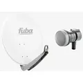Fuba Sat Anlage 1 Teilnehmer | Satellitenschüssel Komplettset - DAA 650 W Sat-Schüssel 60x65cm Alu weiß + Fuba DEK 117 Single LNB 1 Teilnehmer (DVB