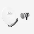 Fuba Sat Anlage 1 Teilnehmer | Satellitenschüssel Komplettset - DAA 650 W Sat-Schüssel 60x65cm Alu weiß + Fuba DEK 117 Single LNB 1 Teilnehmer (DVB-S2, HDTV, UHD 4K/8K, 3D) mit LTE-Störfilter