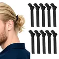 YISCOKO 10 Stück Haargummis für Herren, schwarze Gummetti-geflochtene Stirnbänder