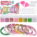 Geschenk Mädchen 5 6 7 8 9 Jahre, Bastelset Kinder ab 6 Jahre Glitzer Armbänder Selber Machen Spielzeug ab 4-6 Jahre Kinder Basteln Mädchen Geschenke 7 8 9 Jahre Freundschaftsarmbänder Selber Machen