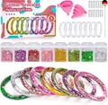 Geschenk Mädchen 5 6 7 8 9 Jahre, Bastelset Kinder ab 6 Jahre Glitzer Armbänder 