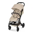 CYBEX Gold Kinderwagen BEEZY mit Ergonomischer Liegeposition, Ab Geburt bis ca. 4 Jahre (max. 22 kg), Kompakt faltbar, Einhand-Gurtsystem, Almond Beige