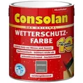 Consolan Wetterschutzfarbe, Deckender Holzschutz für Außen, Galeriegrau, 2,5 l