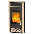 Fireplace Kaminofen Zeitbrandofen Santiago Sandstein schwarz (6 kW) Holzofen
